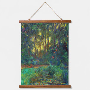 Tapiz Con Marco De Madera Claude Monet - Rincón de un estanque con nenúfares