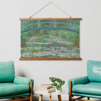 Tapiz Con Marco De Madera Claude Monet The Japanese Foot Bridge Old Art