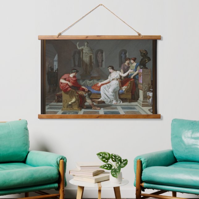 Tapiz Con Marco De Madera Cleopatra y Octaviano por Louis Gauffier (Sala de estar)
