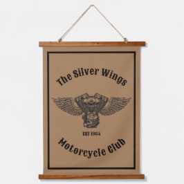 Tapiz Con Marco De Madera Club O Tienda Personalizada De Motocicletas