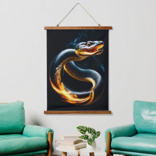 Tapiz Con Marco De Madera Cobra Snake