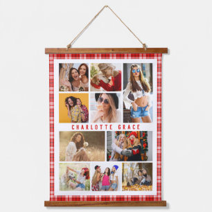 Tapiz Con Marco De Madera Colage de Fotos Personalizadas de Cuadro Escocés R