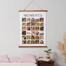 Tapiz Con Marco De Madera Colaje de fotos de momentos personalizados