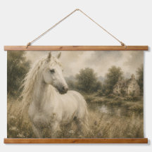 Colgante de pared de cottage Vintage White Horse M