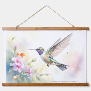Tapiz Con Marco De Madera Colibrí