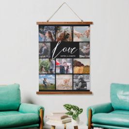 Tapiz Con Marco De Madera Collage de fotos de personalizado de amor moderno 