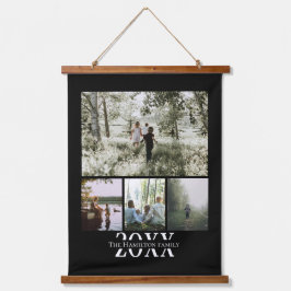 Tapiz Con Marco De Madera Collage de fotos de texto y foto personalizado