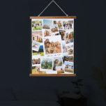 Tapiz Con Marco De Madera Collage de fotos moderno de carátula de imágenes<br><div class="desc">Crea tu propio collage de fotos moderno con 21 de tus fotos favoritas en un diseño de estilo de scrapbook superpuesto. Añade tu propio texto personalizado para cualquier ocasión.</div>