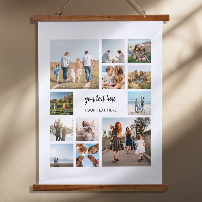 Tapiz Con Marco De Madera Collage de fotos personalizado moderno (Subido por el creador)