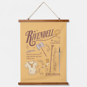 Tapiz Con Marco De Madera Collage Gráfico de Acuarela RIVENDELL™