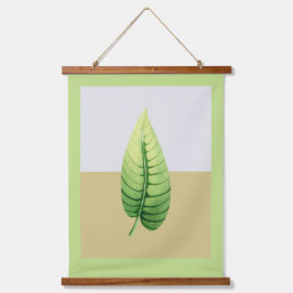 Tapiz Con Marco De Madera Color de agua moderno hoja única