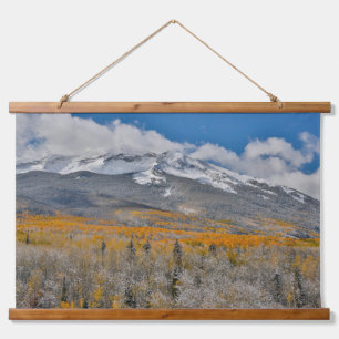 Tapiz Con Marco De Madera Colores de Otoño Álamos &    Montañas Rocosas, Col