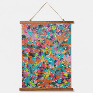 Tapiz Con Marco De Madera Colores y expresiones en pintura acrílica