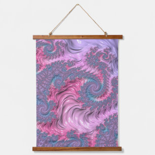 Tapiz Con Marco De Madera Colorido Boho Hippie Groovy Trippy Pastel Fractal