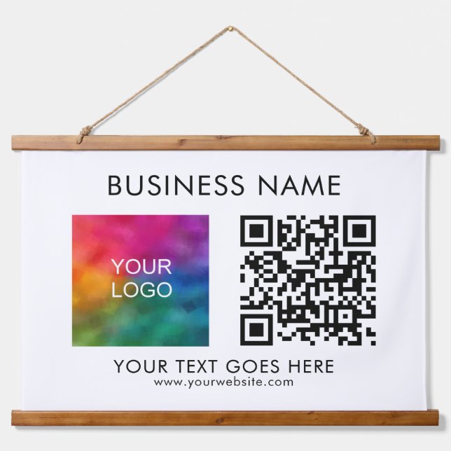 Tapiz Con Marco De Madera Compañía Empresa Comercial Titular de código QR Me (Anverso )
