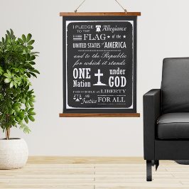 Tapiz Con Marco De Madera Compromiso de lealtad al estilo de la pizarra vint