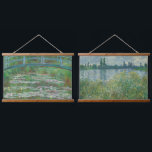 Tapiz Con Marco De Madera Conjunto Claude Monet de 2 puentes río Arte francé<br><div class="desc">Claude Monet se compone de dos cuadros franceses famosos y antiguos,  entre ellos "The Japanese Footbridge" y "The banks of the Seine",  de los años 1800. Impresa sobre un tapiz colgante de madera. Licencia CCO,  arte de dominio público.</div>