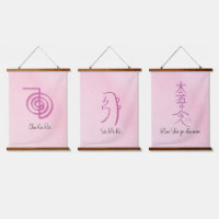 Conjunto de 3 símbolos de Reiki rosados-CKR, SHK y