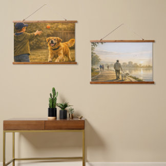 Tapiz Con Marco De Madera Conjunto de Arte para Pared de Tapiz Horizontal de