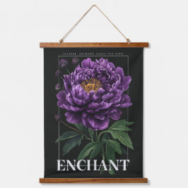 Tapiz Con Marco De Madera Conjure Enchant Bless the Path Purple Peony