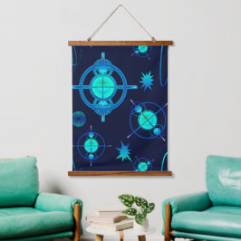Tapiz Con Marco De Madera Connected Minds Pattern