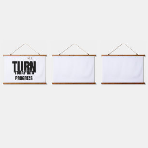 Tapiz Con Marco De Madera Convierte Hoy en Progreso Diseño Motivacional