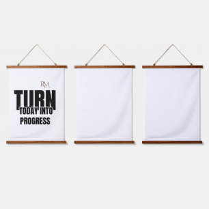 Tapiz Con Marco De Madera Convierte Hoy en Progreso Diseño Motivacional