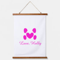 Corazón de perro pata rosa mascota agregar nombre