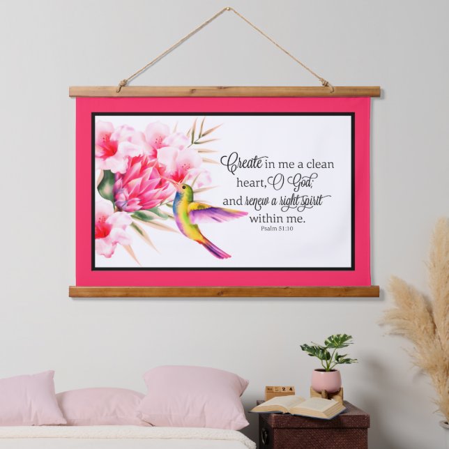 Tapiz Con Marco De Madera Corazón limpio (Dormitorio)