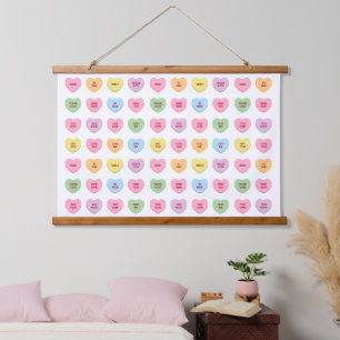 Tapiz Con Marco De Madera Corazones de caramelo personalizados divertidos y