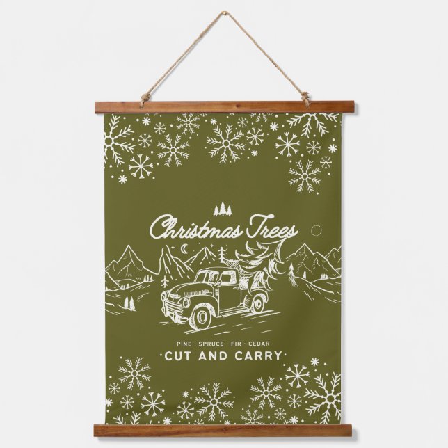 Tapiz Con Marco De Madera Cosecha de nieve de montaña (Anverso)