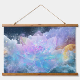 Tapiz Con Marco De Madera Cosmic Lotus Flower