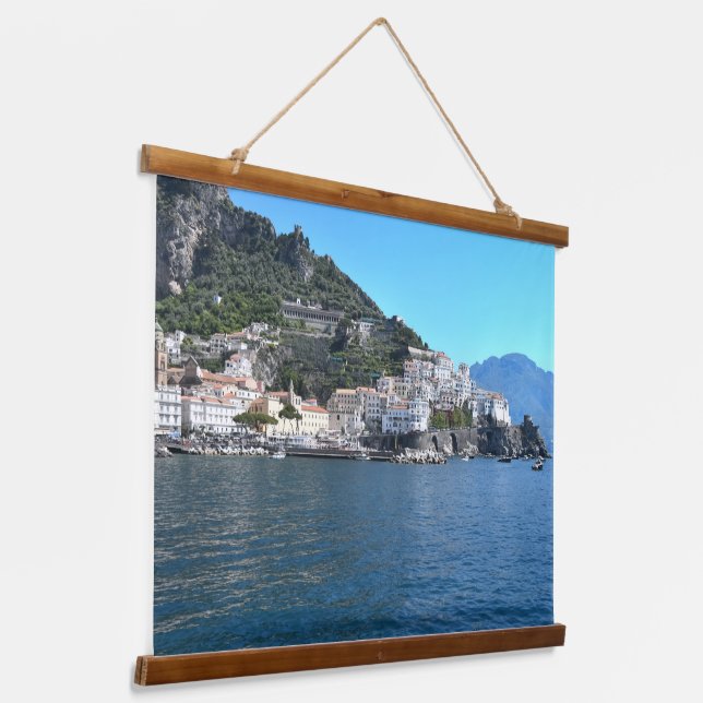 Tapiz Con Marco De Madera Costa Amalfitana Italia (Angular)