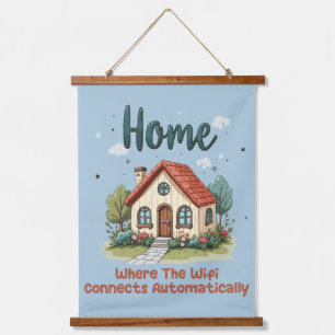 Tapiz Con Marco De Madera Cosy Cottagecore Home Whimsical House Art