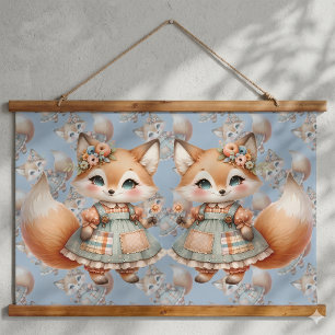 Tapiz Con Marco De Madera Cottagecore Floral Pastel Caprichoso Zorro