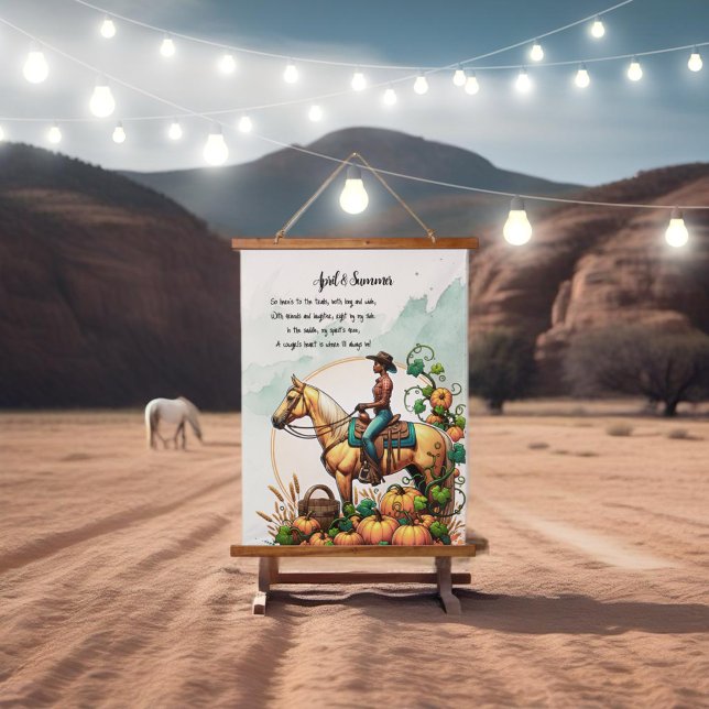 Tapiz Con Marco De Madera Cowgirl Autumn (Enjoy this fun Autumn design!
)