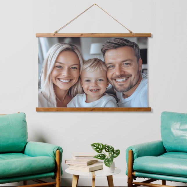 Tapiz Con Marco De Madera Crea tu propia foto (Sala de estar)