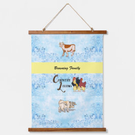 Tapiz Con Marco De Madera Creación de animales de país