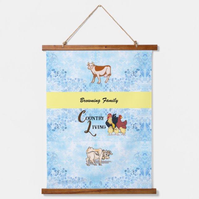 Tapiz Con Marco De Madera Creación de animales de país (Anverso)