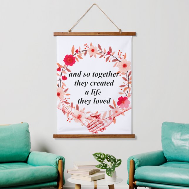 Tapiz Con Marco De Madera Crear una vida conjunta (Sala de estar)