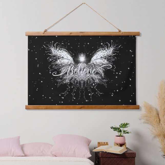 Tapiz Con Marco De Madera Creer Fantasía Starlight de hadas (Dormitorio)