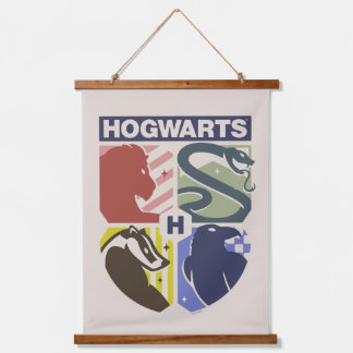 Tapiz Con Marco De Madera Crestón Estampado Vintage HOGWARTS™
