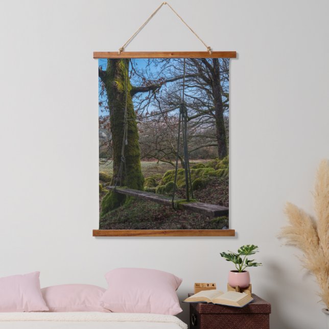 Tapiz Con Marco De Madera Cría de bosques tranquila (Dormitorio)