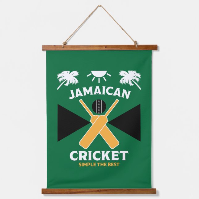 Tapiz Con Marco De Madera Cricket de Jamaica (Anverso)