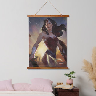 Tapiz Con Marco De Madera Crisis infinita Ilustracion de mujer maravilla