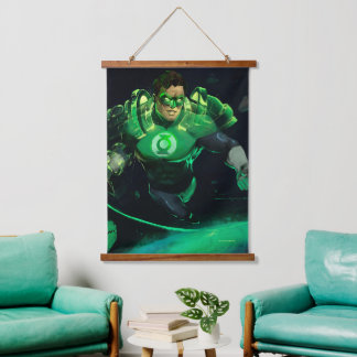 Tapiz Con Marco De Madera Crisis infinita Ilustracion Linterna Verde