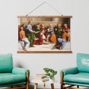 Tapiz Con Marco De Madera Cristo lavando los pies de los discípulos, Garofal