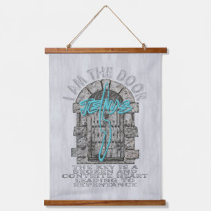 Tapiz Con Marco De Madera Cruce de Jesús custodiando una camiseta de la puer
