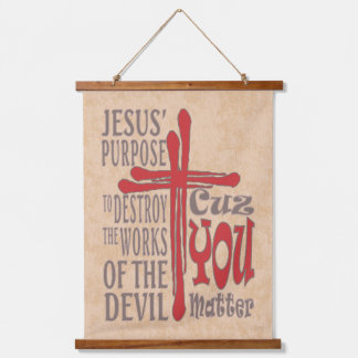 Tapiz Con Marco De Madera Cruz de Cristo: Cae la Sangre Roja porque tú impor