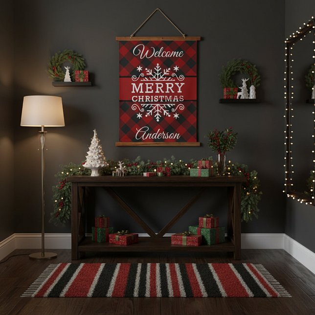 Tapiz Con Marco De Madera Cuadro de Navidad alegre copo de nieve  (Subido por el creador)